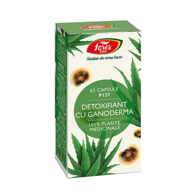 Detoxifiant cu ganoderma, 63 capsule, Fares