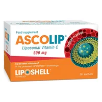 Vitamina C Lipozomala cu aroma de cirese 500 mg, 30 plicuri, Liposhell