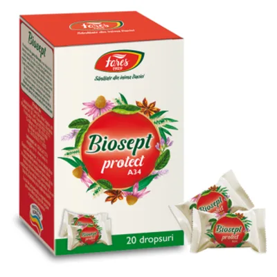 Biosept Protect A34, 20 dropsuri, Fares