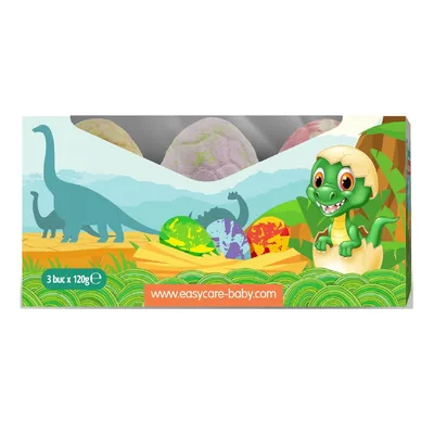 Bombe de baie ou de dinozaur cu suprize, 3 bucati, Easycare Baby