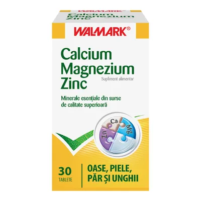 Calciu Magneziu Zinc Forte, Walmark | 30 tablete