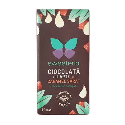 Ciocolata cu lapte si caramel sarat, 100g, Sweeteria