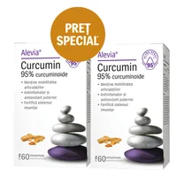 Pachet Curcumin, 60+60 comprimate, Alevia