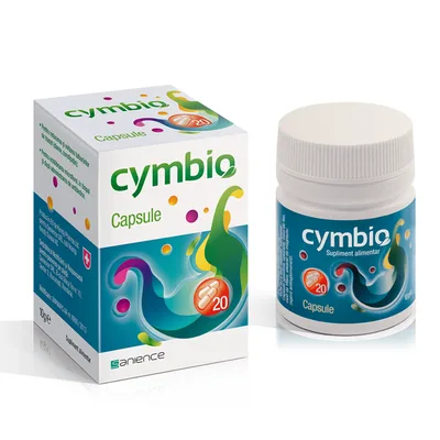 Complex simbiotic natural pentru tulburari digestive Cymbio, 20 capsule, Sanience