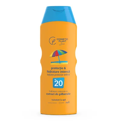 Emulsie plaja cu galbenele, rezistenta la apa, SPF20, 200 ml, Cosmetic Plant