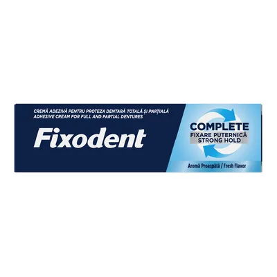 Crema adeziva pentru proteza dentara Complete Strong Hold Fresh, 47 g, Fixodent