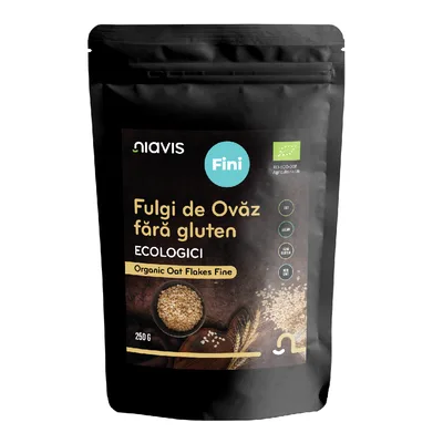 Fulgi de ovaz ecologici fara gluten, 250g, Niavis