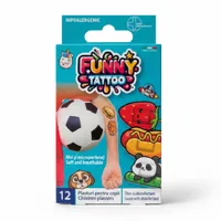 Plasturi pentru copii, 12 bucati, Funny Tattoo