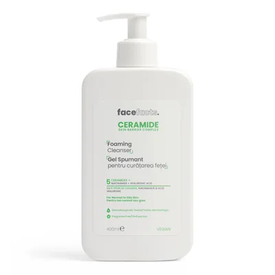 Gel spumant pentru curatarea fetei Ceramide, 400ml, Face Facts
