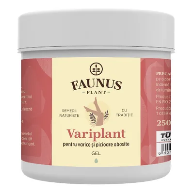 Gel Variplant pentru picioare grele și confort venos, 250 ml, Faunus Plant