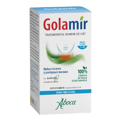 Golamir Spray fara alcool adulti si copii, 30 ml, Aboca