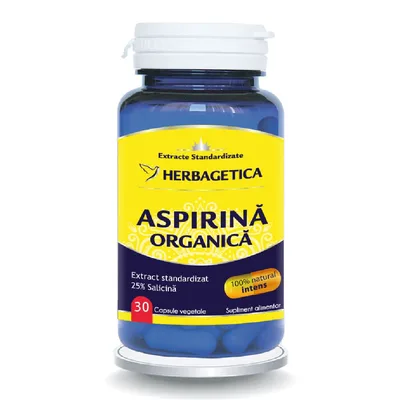 Aspirina organica, 60 capsule, Herbagetica