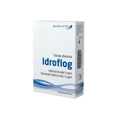 Solutie oftalmica Idroflog, 15 fiole, 0,5 ml, Alfa Intes