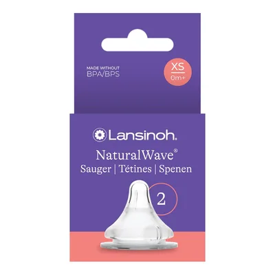 Tetina cu flux lent, XS, 2 bucati, Lansinoh