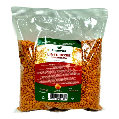 Linte rosie decorticata, 500g, SanoVita