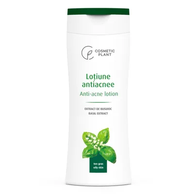 Lotiune antiacnee cu extract de busuioc, 200ml, Cosmetic Plant