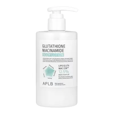 Lotiune de corp iluminatoare si hidratanta cu Glutathione si Niacinamida, 300ml, APLB