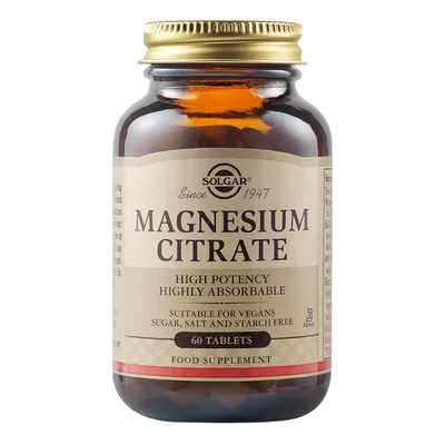 Citrat de magneziu 200mg, 60 tablete, Solgar