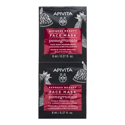 Masca de fata revitalizanta cu extract de rodie, 2*8 ml, Apivita