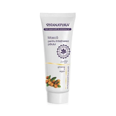 Masca de par cu ginseng si argan, 250ml, VivaNatura