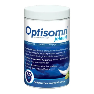 Optisomn, 60 jeleuri gumate cu aroma de cirese, Zdrovit