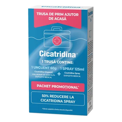 Pachet Cicatridina unguent, 60 g + Cicatridina spray, 125 ml, Naturpharma