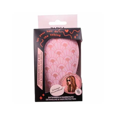 Perie compacta pentru descurcat, roz print, 1 bucata, Parsa