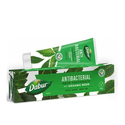 Pasta de dinti cu efect antibacterian cu Neem, fara fluor, 100 ml, Dabur