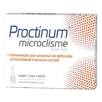 Proctinum microclisme unidoza 0+ ani, 5 unidoze, 20 g, Zdrovit