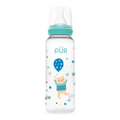Biberon cu desen verde 0-3 luni, 125ml, PUR