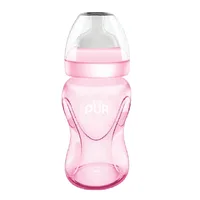 Biberon cu gura larga roz +6luni, 250ml, PUR