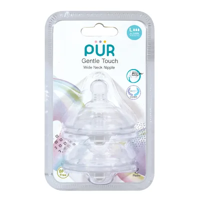Set tetine silicon Gentle Touch marime L +6 luni, 2 bucati, PUR