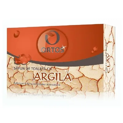 Sapun de toaleta cu argila, 100g, Ortos