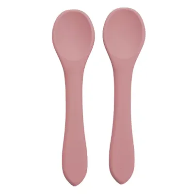 Set Lingurite din silicon, 6 luni+, Old Rose, Appekids