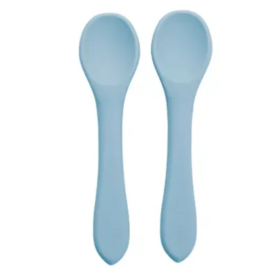 Set Lingurite din silicon, 6 luni+, Aqua Blue, Appekids