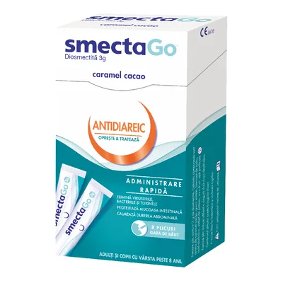 Smecta Go caramel-cacao, 8 plicuri, Ipsen