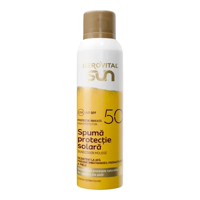 Spuma protectie solara SPF50 Sun, 150 ml, Gerovital