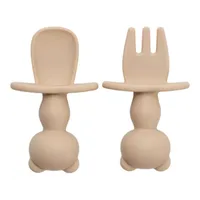 Set Tacamuri din silicon The Little Bear, 6 luni+, Bubble Beige, Appekids