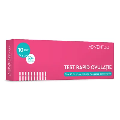 Test rapid ovulatie, 10 benzi testare, Advent Life