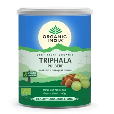 Pulbere Triphala Digestie Detox Colon, 100 g, Organic India