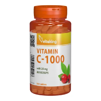 Vitamina C 1000mg cu macese, 100 comprimate, Vitaking