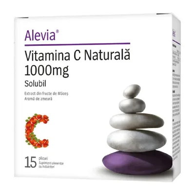 Vitamina C Naturala, 1000 mg, 15 plicuri, Alevia