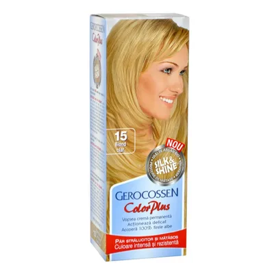 Vopsea de par Silk&Shine, 15 Blond Clar, 50ml, Gerocossen